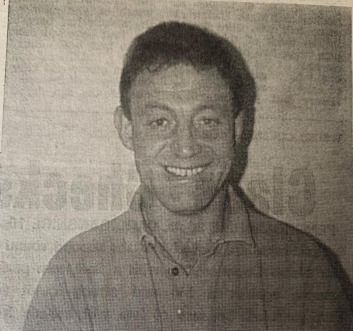 Newspaper cutting of Keith Fleming in his playing days Newspaper cutting of Keith Fleming in his playing days